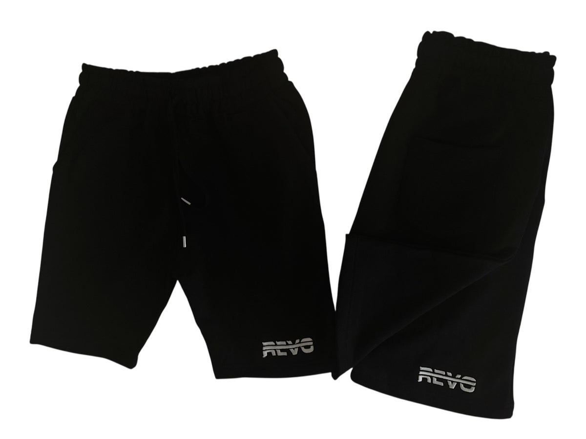 REVO LOGO BLACK SWEAT SHORTS