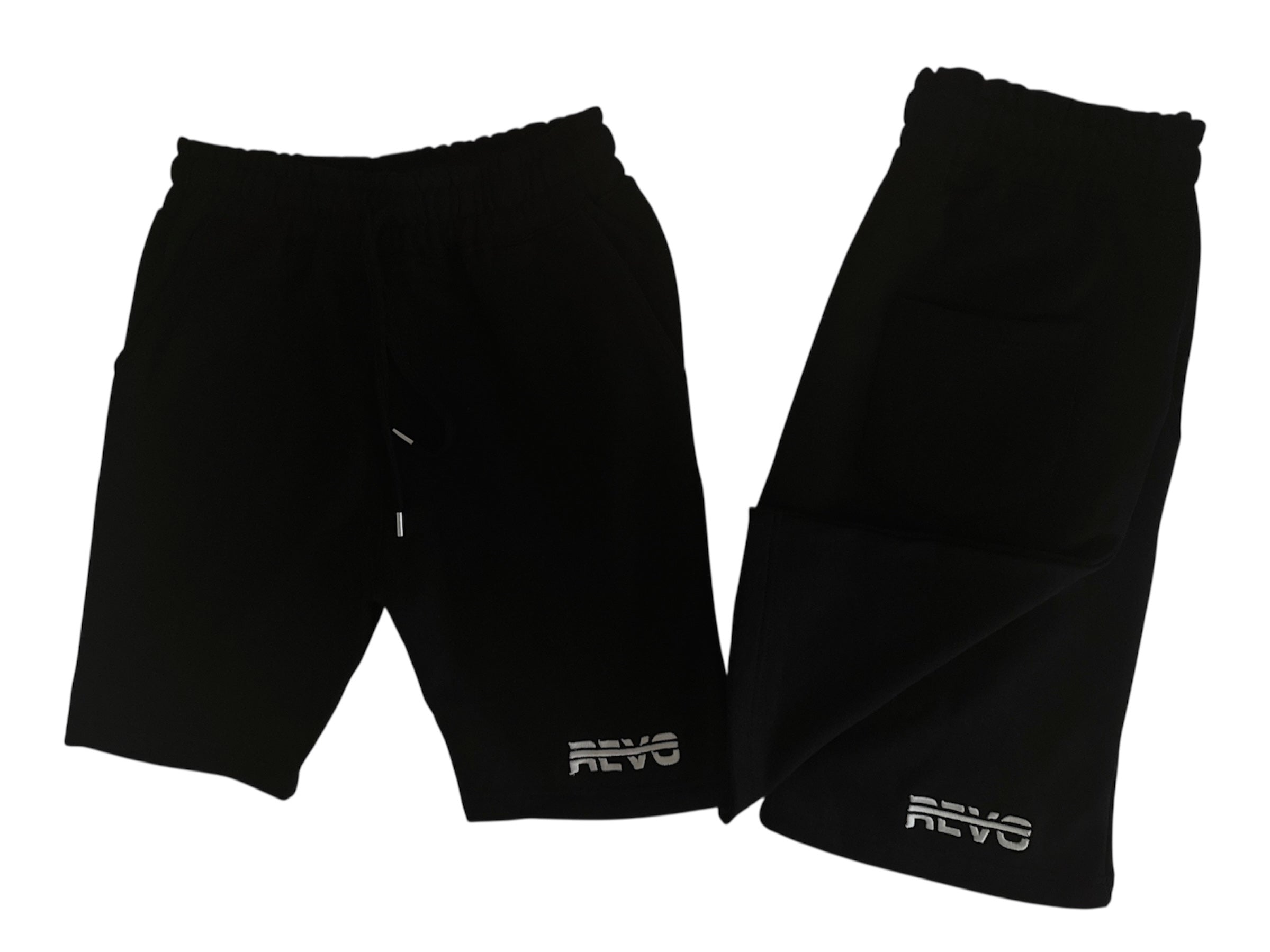 REVO LOGO BLACK SWEAT SHORTS
